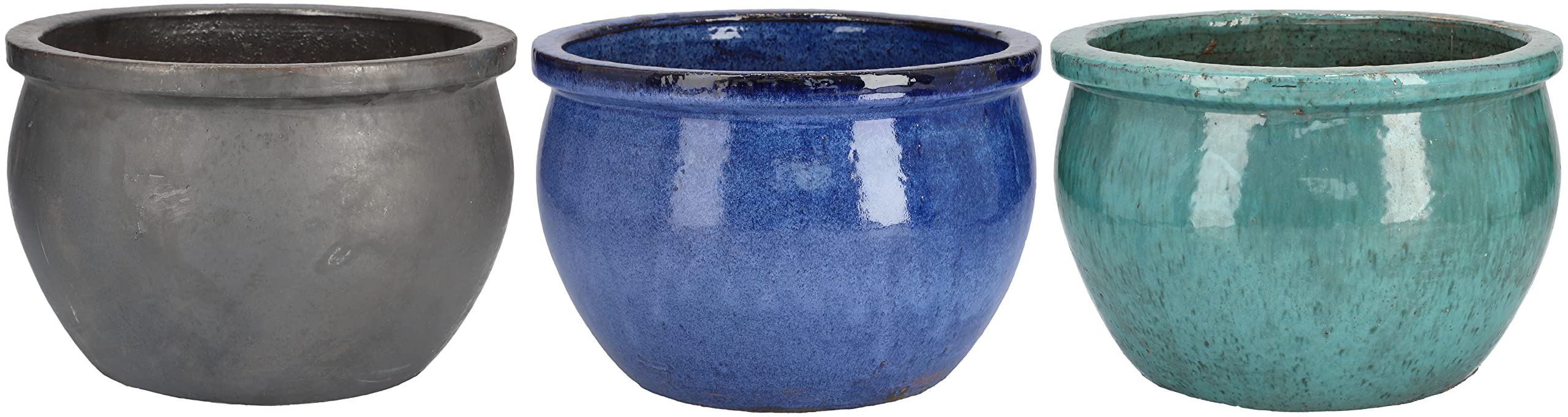 Donica doniczka turkus ogrodowa ceramiczna osłonka na kwiaty rośliny ⌀ 34cm - KOTARBAU - 7