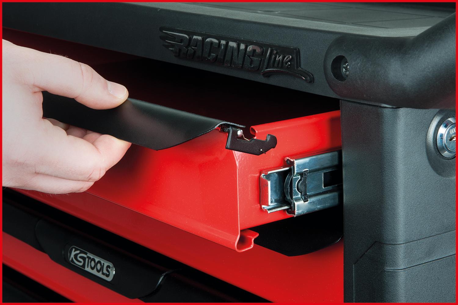 KS TOOLS RACINGline Servante d'atelier NOIR/ROUGE avec 7 tiroirs - 2