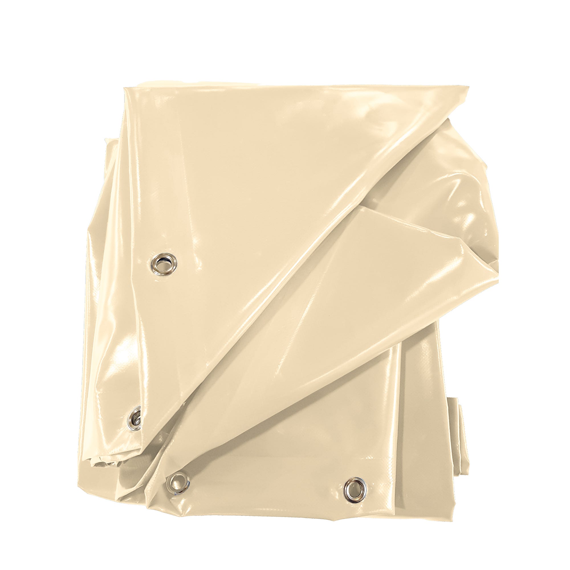 Bâche de protection PVC 640 g/m² – 10 x 7 m – Ivoire – Oeillets inox ...