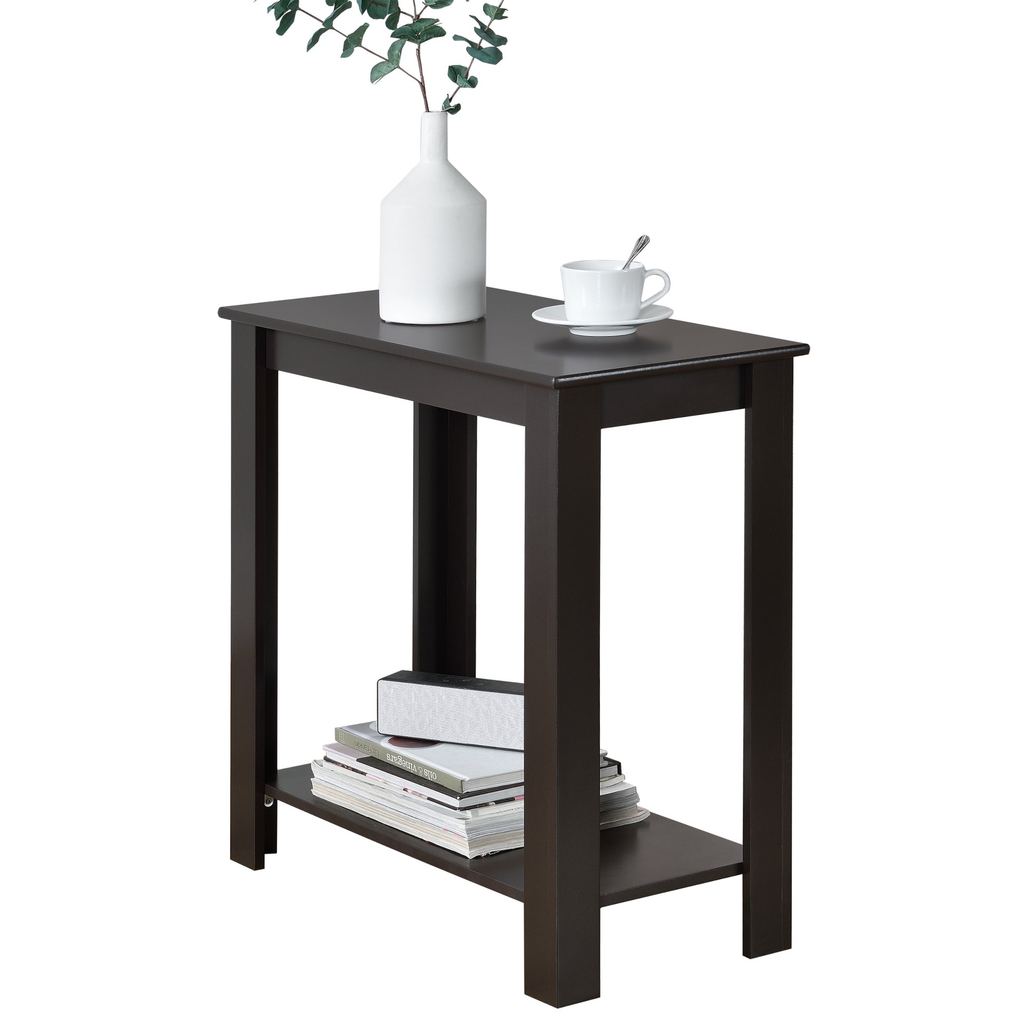 Tavolino Da Salotto Moderno - Tavolo Basso Con Ripiano Portaoggetti - Design Compatto E Pratico - Colore Caffè