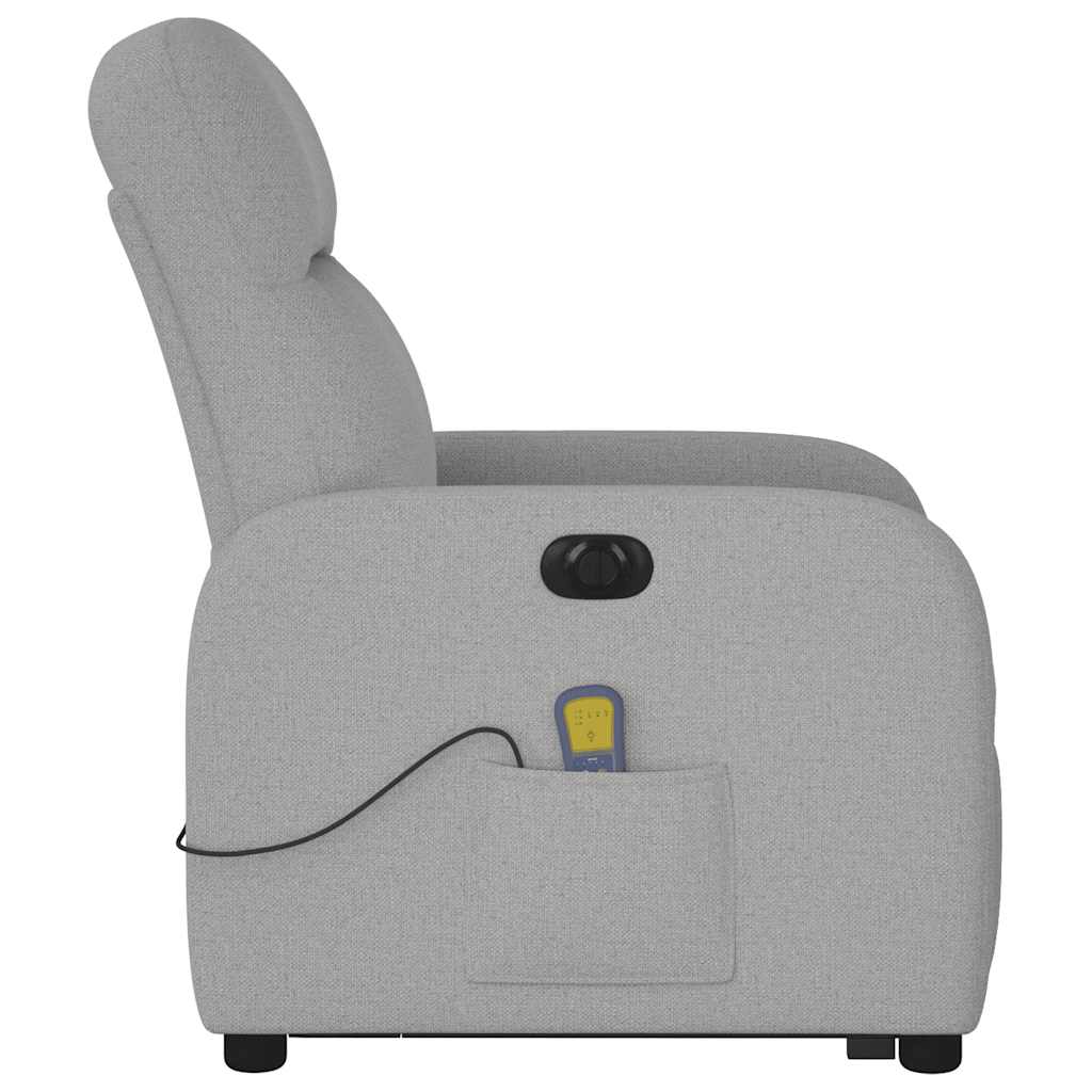 Fauteuil inclinable de massage | Fauteuil de relaxation | Chaise de relaxation électrique gris nuage tissu CFW682222 - 6