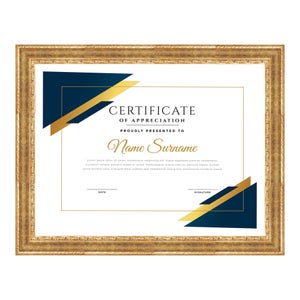 CORNICE IN LEGNO noce e oro per poster,stampe. Spessore cm 5,5 Misura