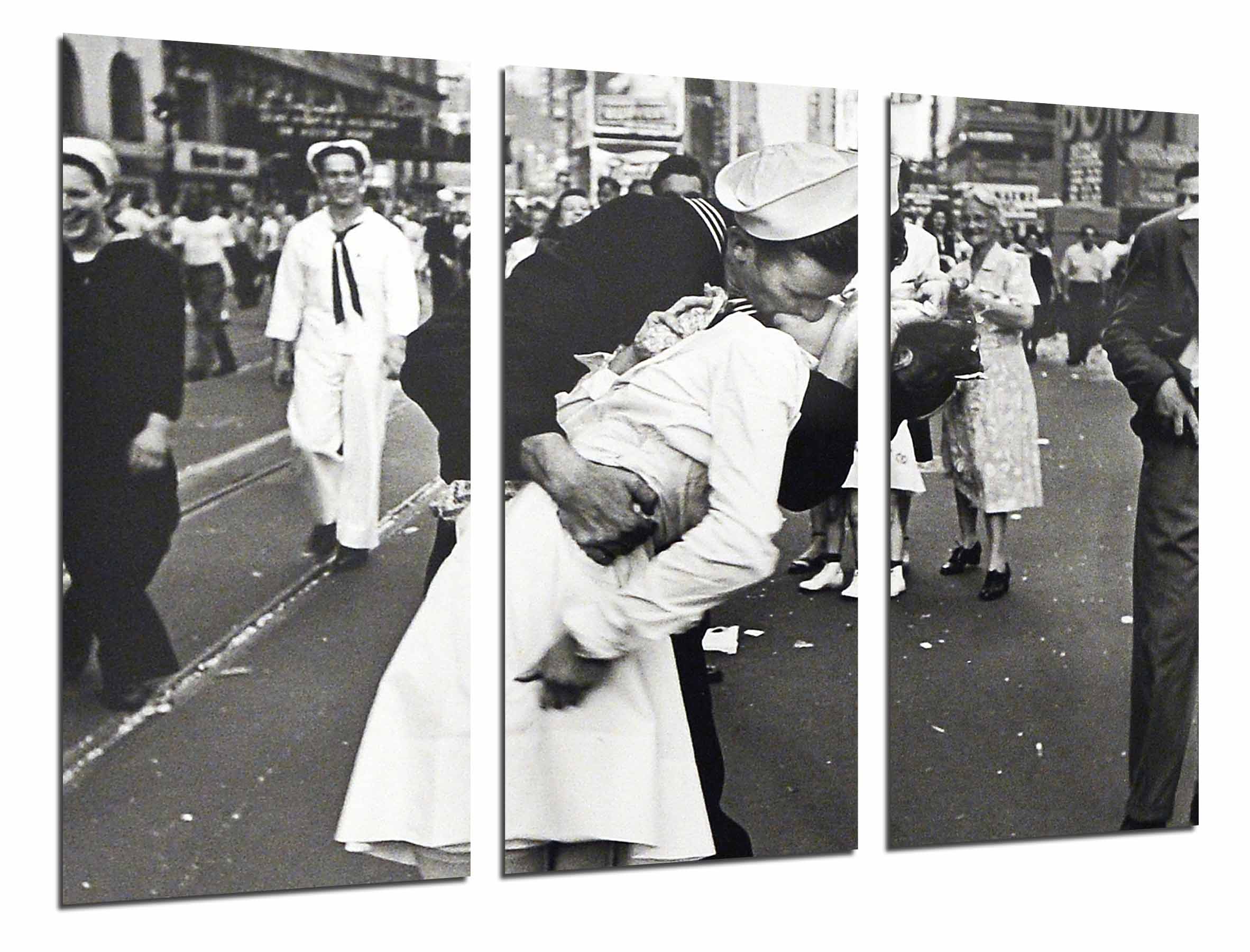 Set de posters beso, enfermera y marinero, blanco y negro, vintage, impresión digital alta calidad