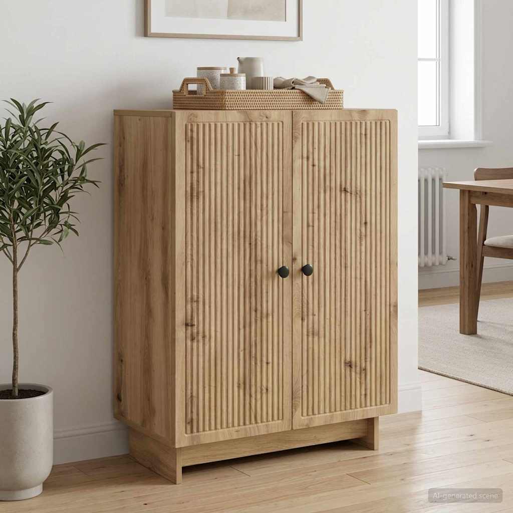 Aparador de madera de ingeniería, roble artisan, para oficina, 66 × 34,5 × 90 cm