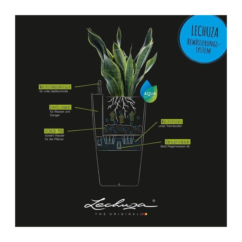 Pot de fleur LECHUZA Cubico Color 40 - kit complet, brun sable - 4