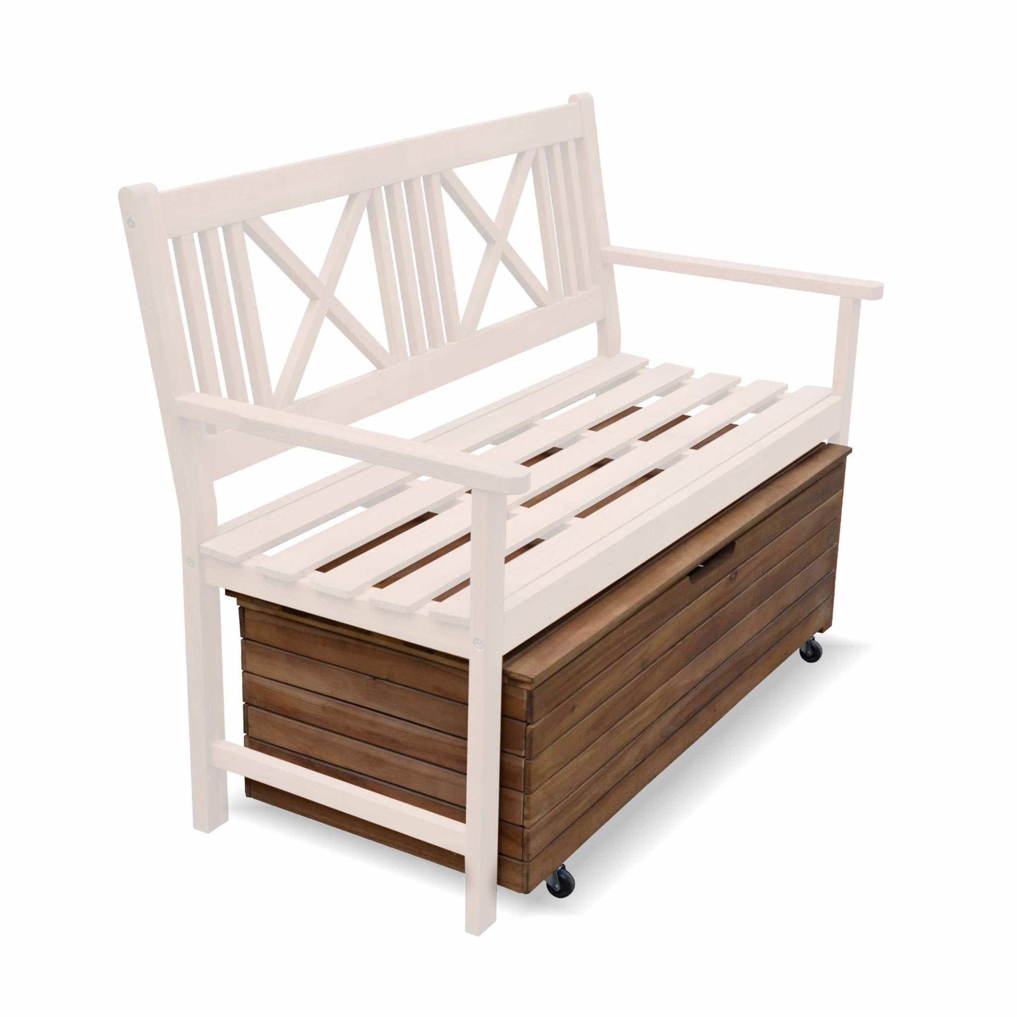 Coffre de jardin en bois - Saragosse - 130L. rangement coussins 107x48.5cm avec vérins et roulettes SARAGOSSE - 7
