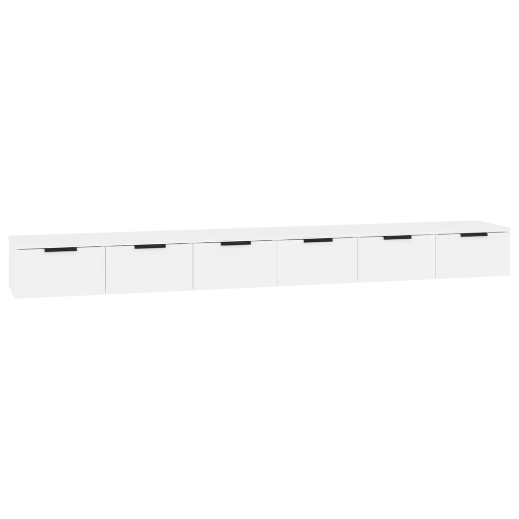 Maison Exclusive - Armarios de pared 2 uds madera contrachapada blanco 102x30x20cm - 2