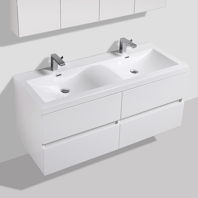 Mueble lavabo + lavabo 144cm montado siena blanco lacado