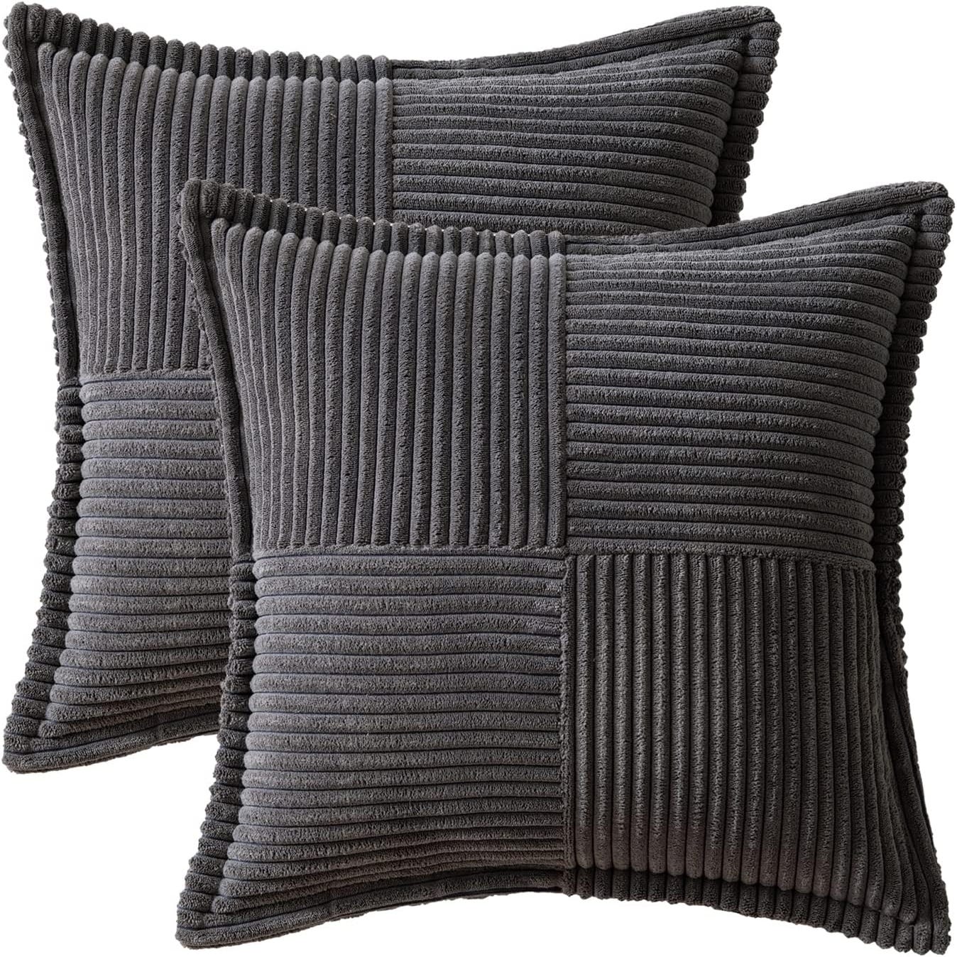 2 Federe Cuscino In Velluto A Righe - Rosso Bordeaux 40x40 Cm - Per Divano, Camera E Auto - Fatte A Mano