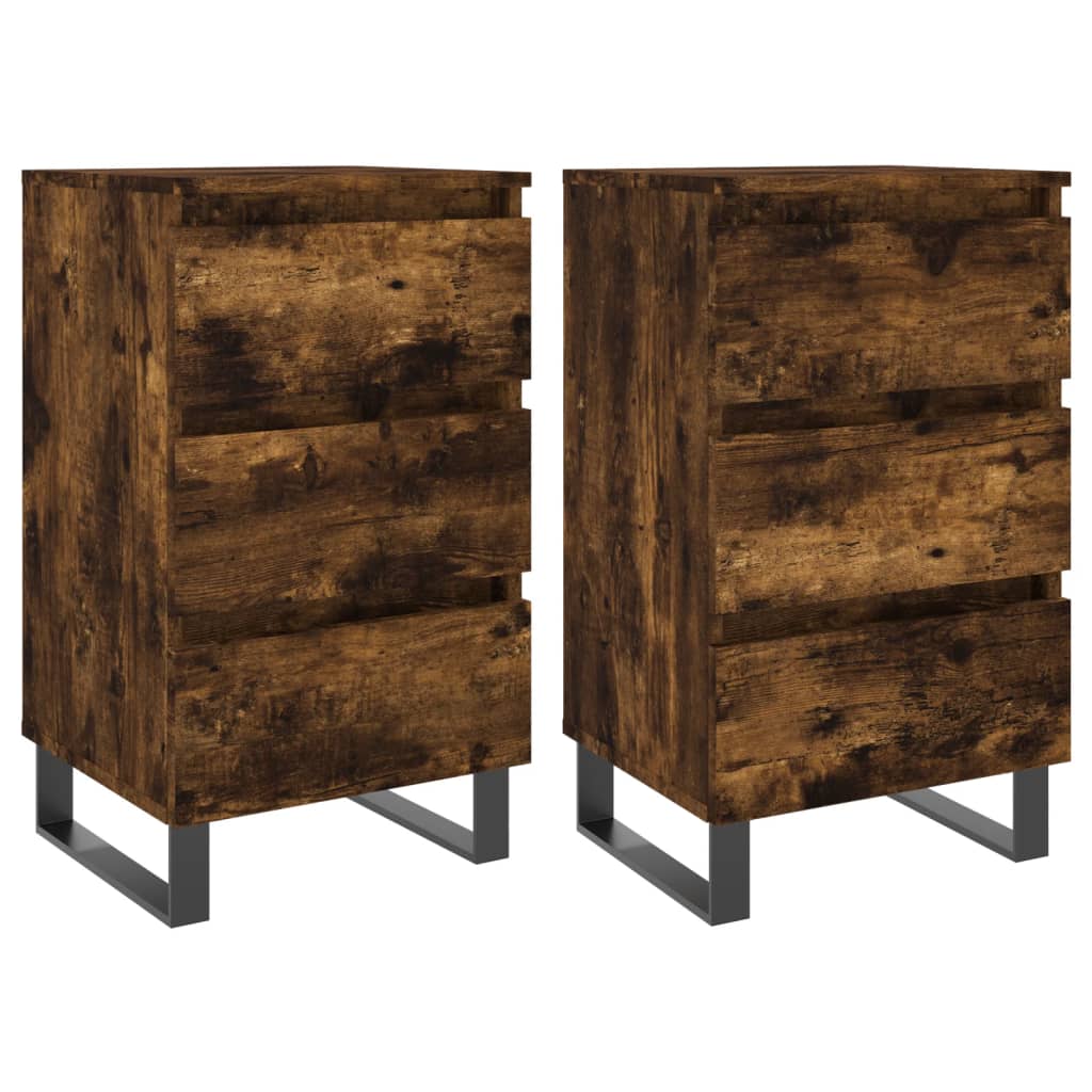 Maison Exclusive - Tables de chevet 2 pcs chêne fumé 40x35x69 cm bois ingénierie - 2
