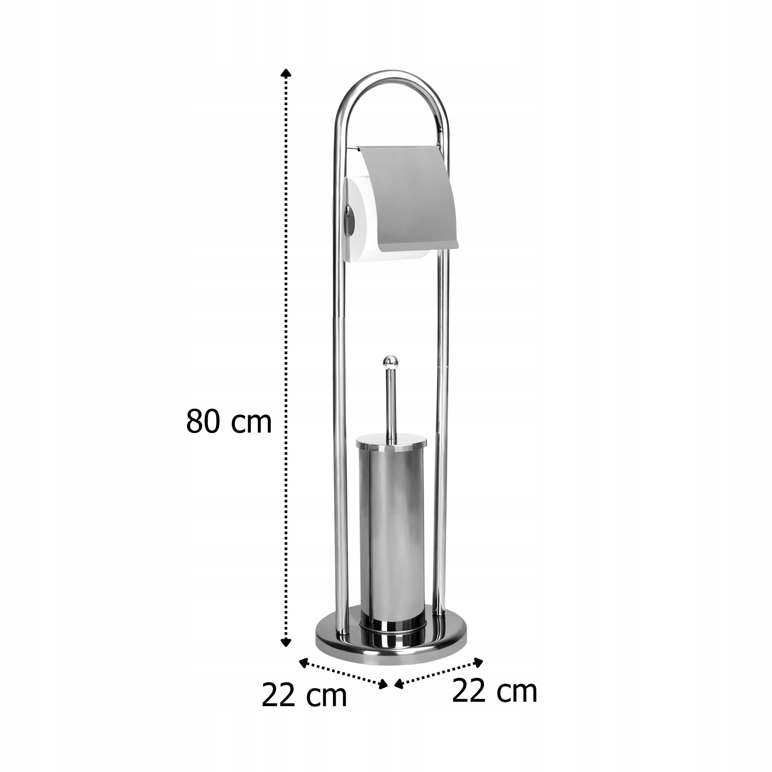 STOJAK NA PAPIER TOALETOWY + SZCZOTKA DO WC ZESTAW STABILNY STYLOWY SOLIDNY - 6