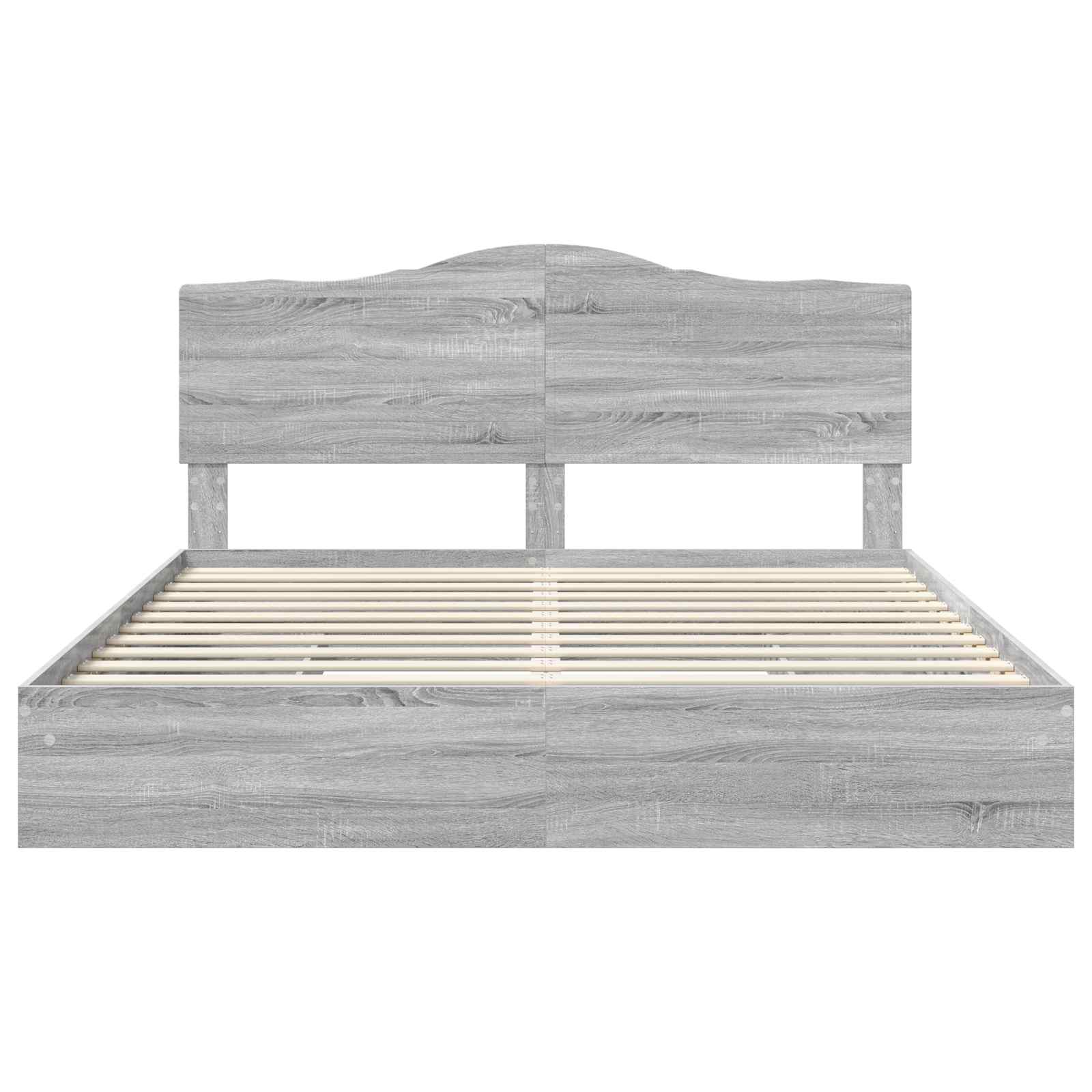 Lit avec rangement, panneau de bois, gris, pour la chambre, 180 × 200 cm - 8