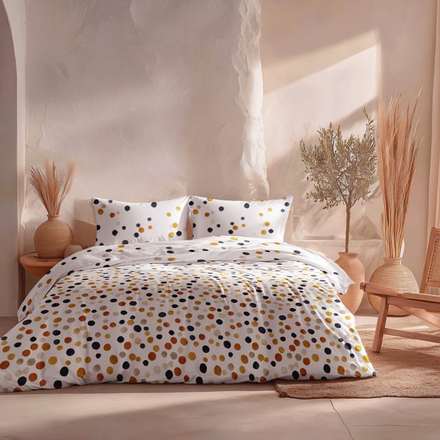 Housse de couette 100% coton 240x220 cm + 2(50x85) cm terracotta - Olivia