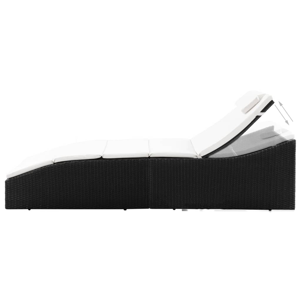 Sdraio sdraio prendisole lettino da giardino terrazzo arredo da esterno con cuscino in resina intrecciata 02_0012523 - 3