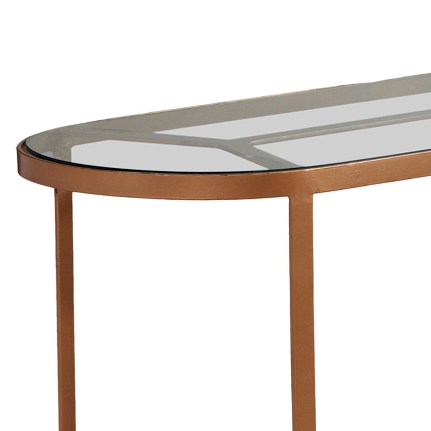 Console Totem Verre et Métal Cuivré - 3