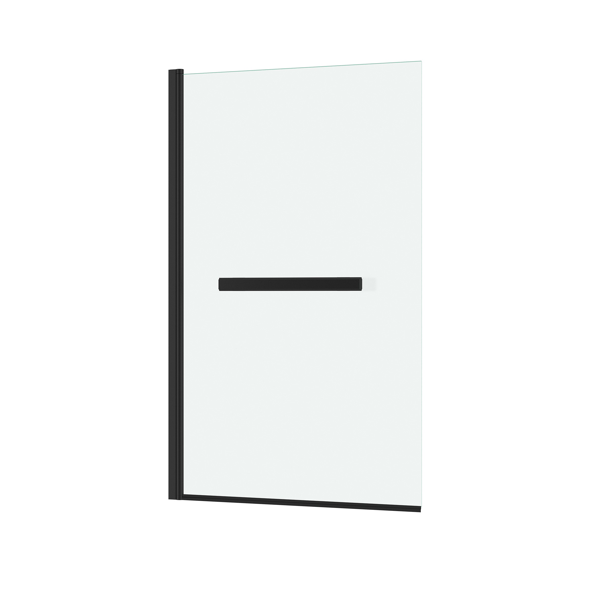 Pare baignoire Rabattable avec porte-serviette 70x120 cm - Profilé Noir Mat - Verre 4 mm - 3