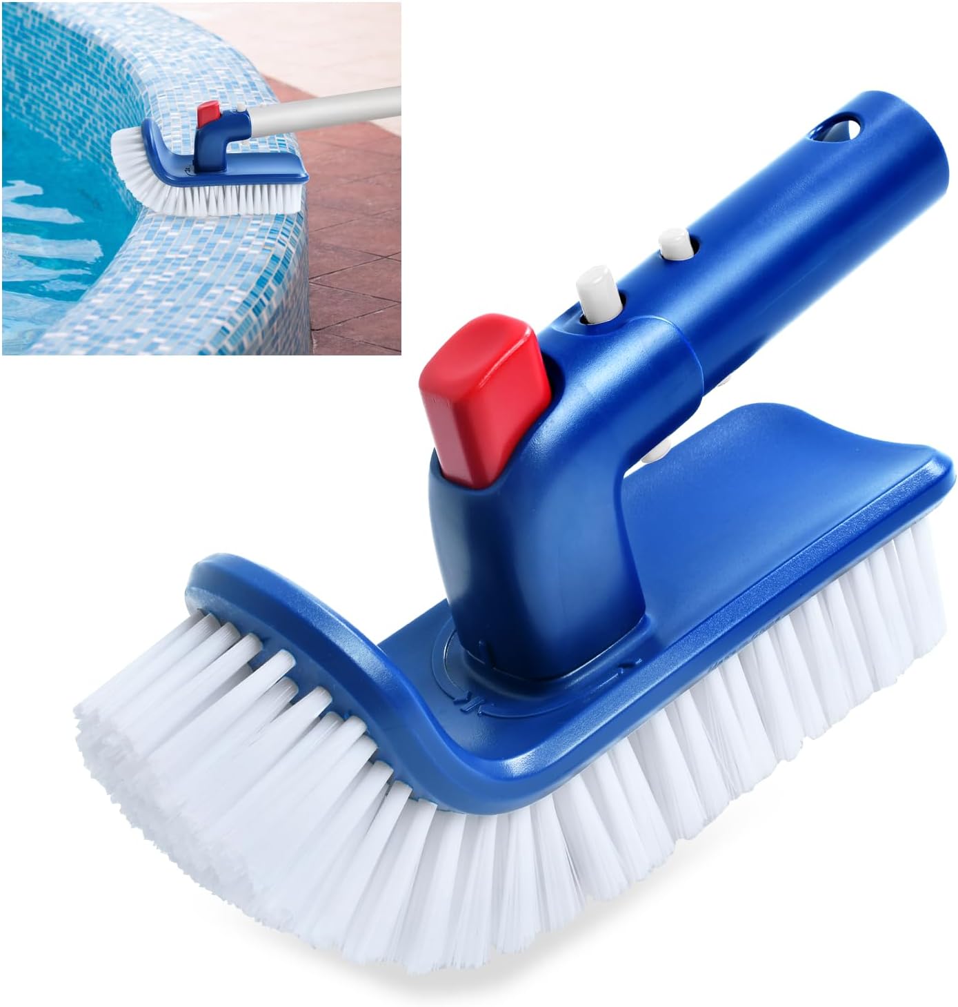 Szczotka basenowa do schodów i narożników, głowica szczotki basenowej, szczotka do czyszczenia basenu, szczotka do dna basenu, do basenu, spa, wanny