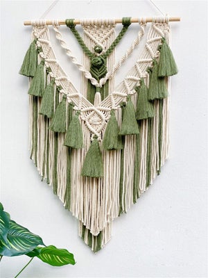 Arazzo da parete chic fatto a mano in cotone intrecciato, decorazioni per la casa bohémien, arazzo tascabile per riviste, decorazione da parete per soggiorno