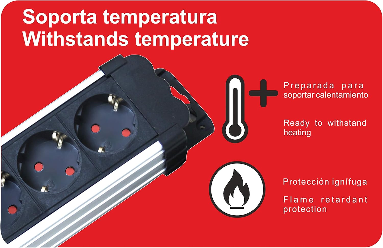 Bloc multiprises avec protection contre les surtensions Silver Electronics 6 prises, câble de 1,5 mètre Noir - 8