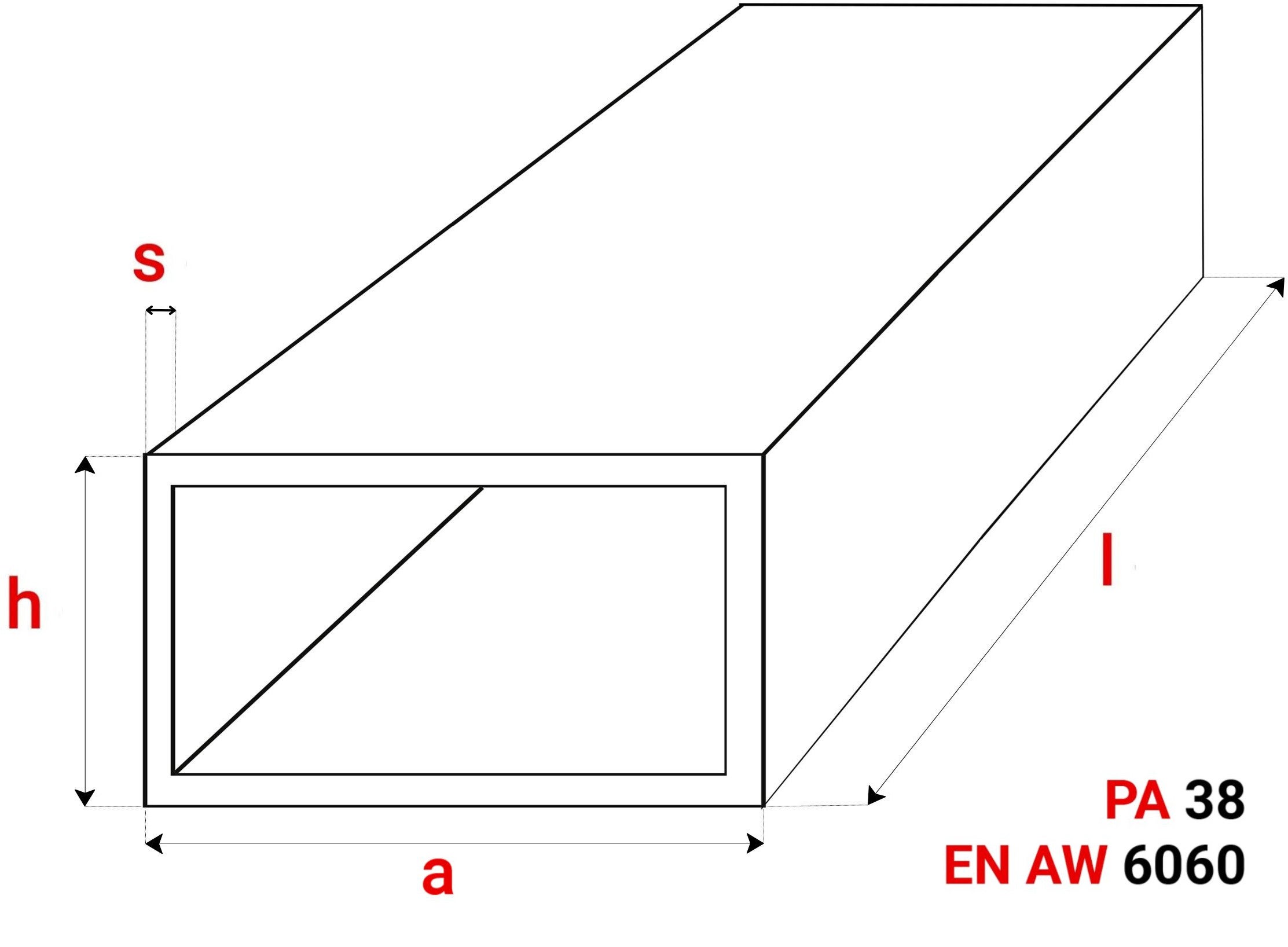 Profil Aluminiowy 30x10x2 mm 100 cm Rura Prostokątna Aluminium Na wymiar - 3