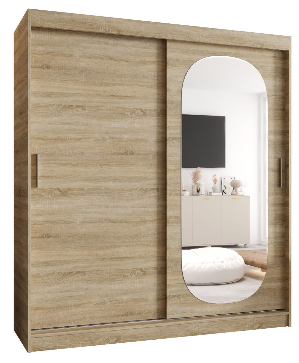 Szafa przesuwna garderoba ROYAL 180 x 62 x 200 cm Sonoma