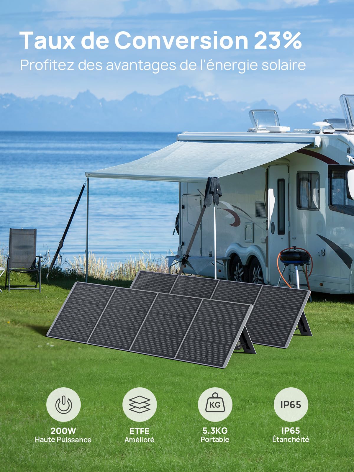 AFERIY P210 Estação de Energia 2400W 2048Wh, Bateria LiFePO4 com Painel Solar Dobrável 200W - 2