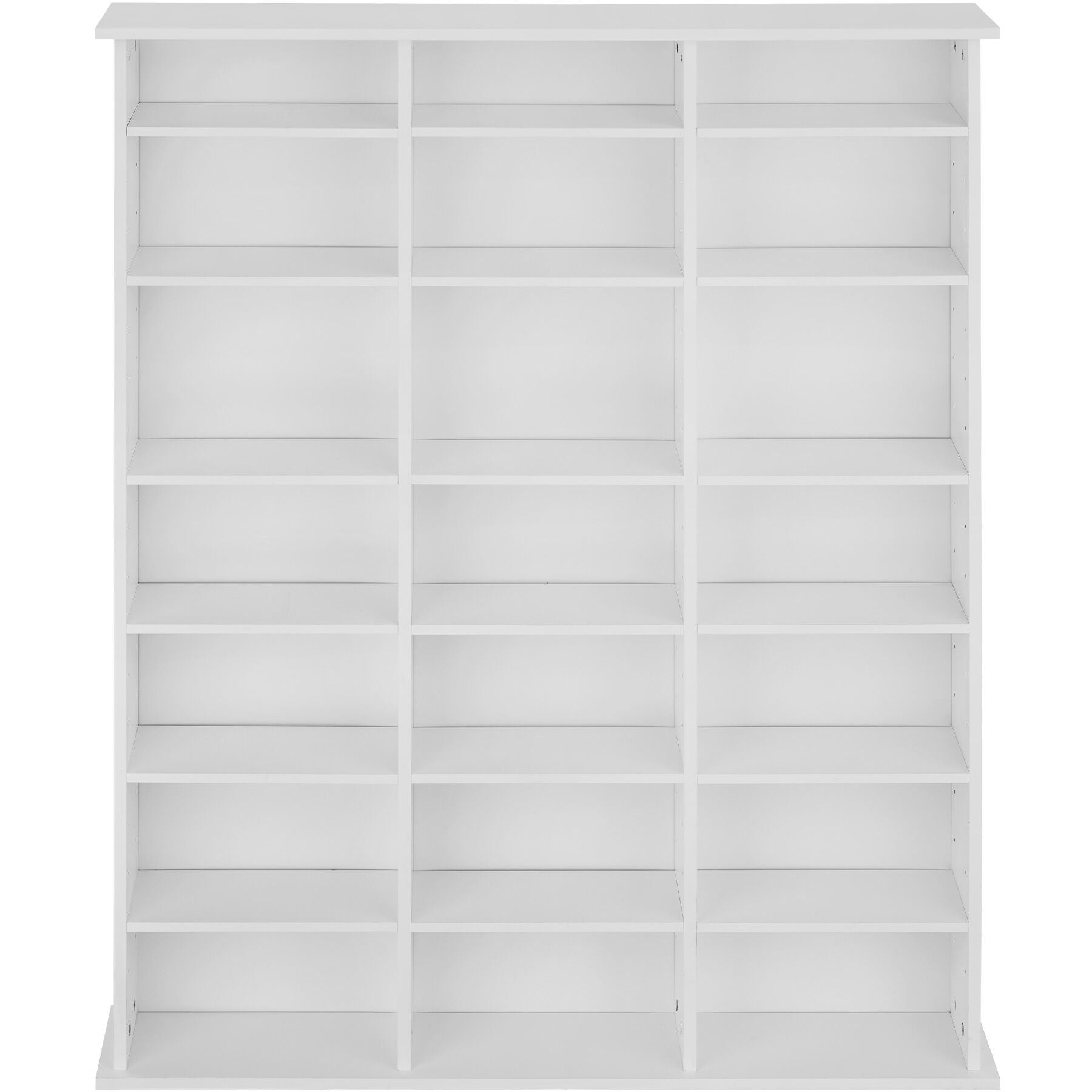 Estantería para DVDs y CDs de madera MDF con 21 espacios ajustables en altura, 105,5x19x136,5 cm, blanco mate TECTAKE - 2