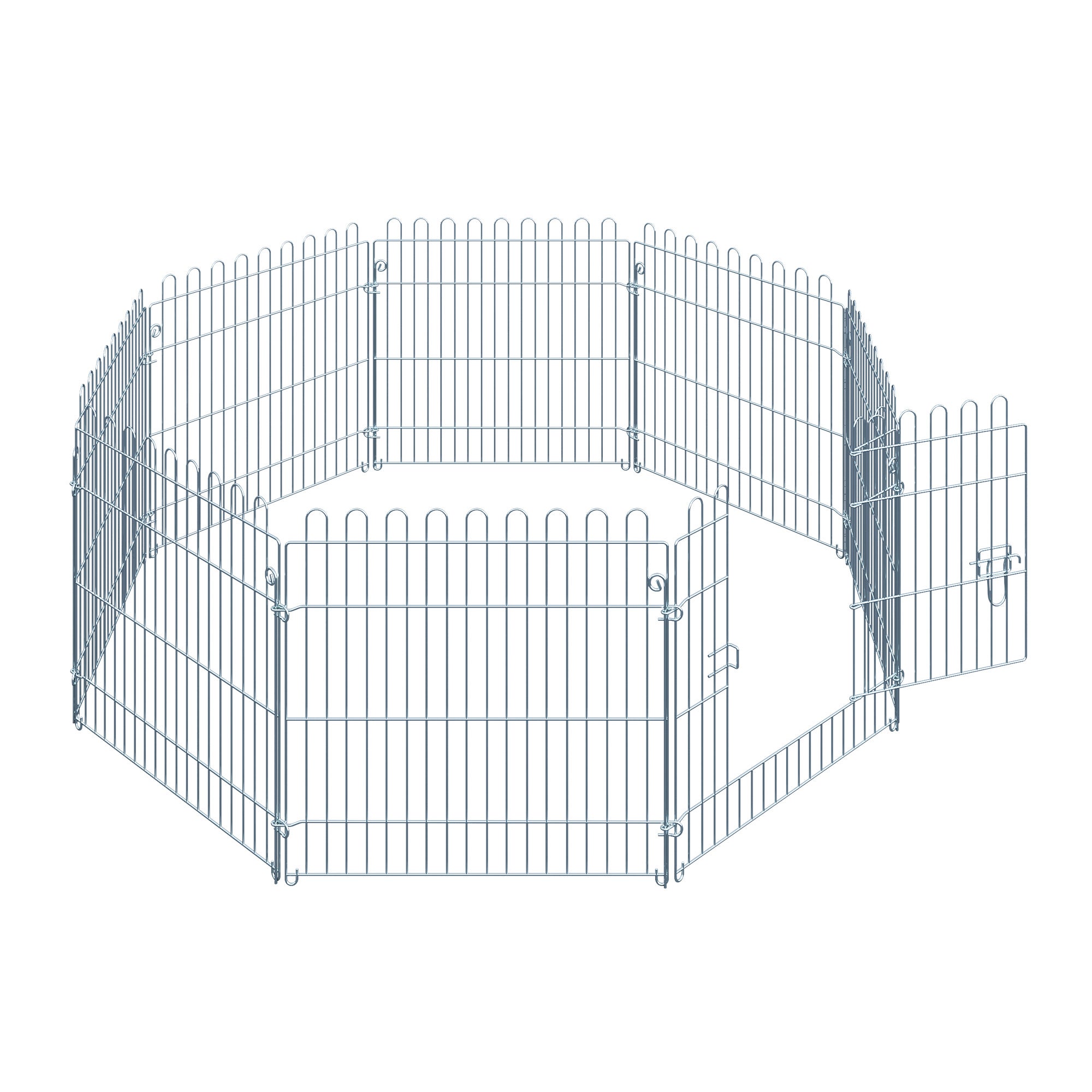 Parque para cachorros de perros Pawhut plata 63x60 cm acero - 4