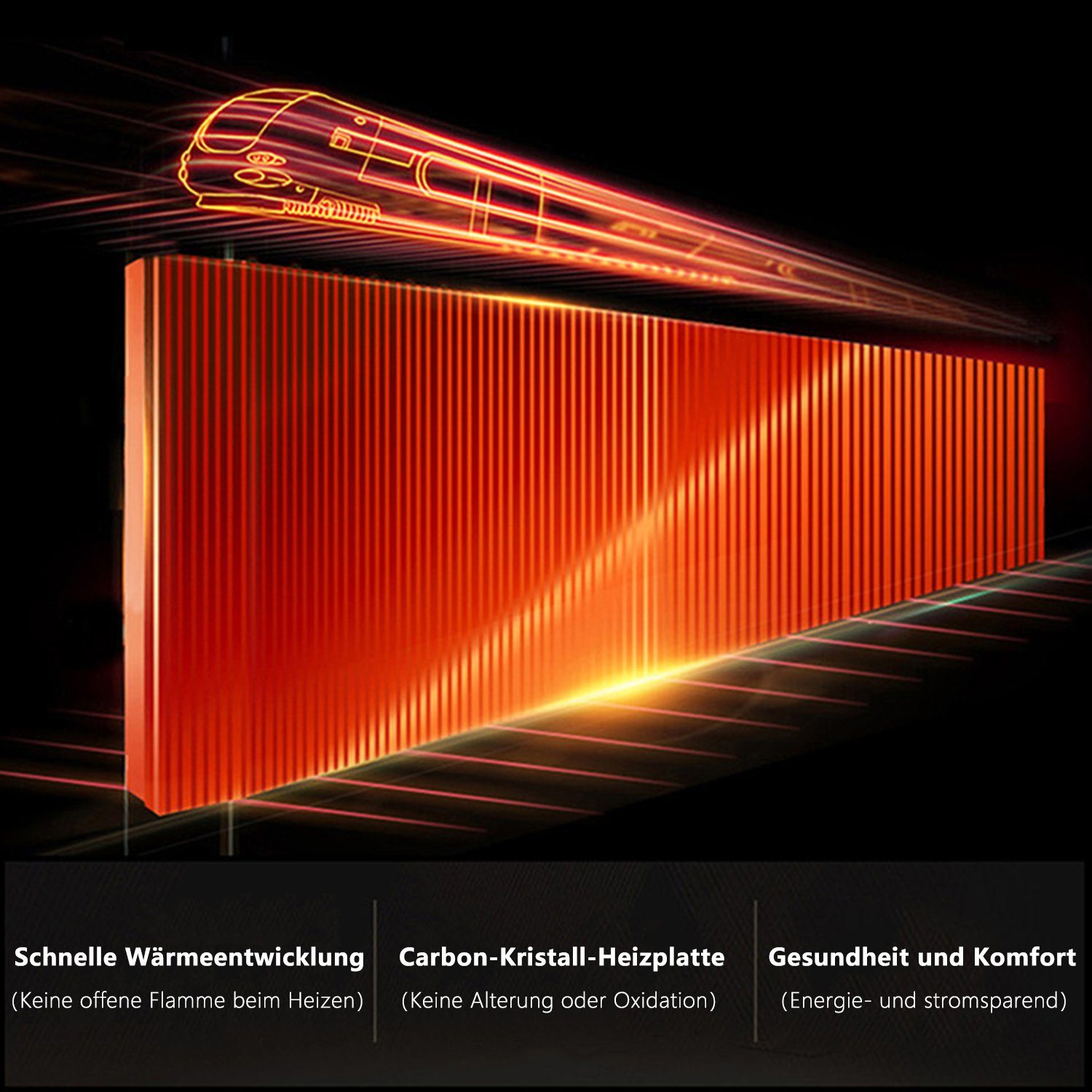 NETTLIFE Chauffage infrarouge radiateur 450W avec télécommande - 7