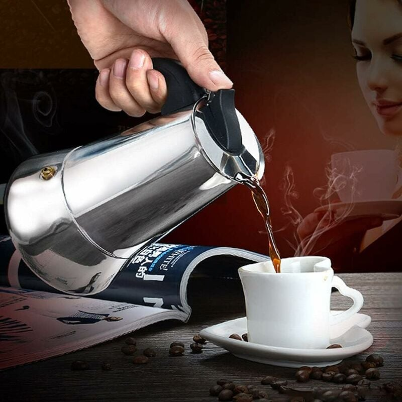 Pot à Moka 100 Ml 2 Tasses, Cafetière En Acier Inoxydable | WhichOne