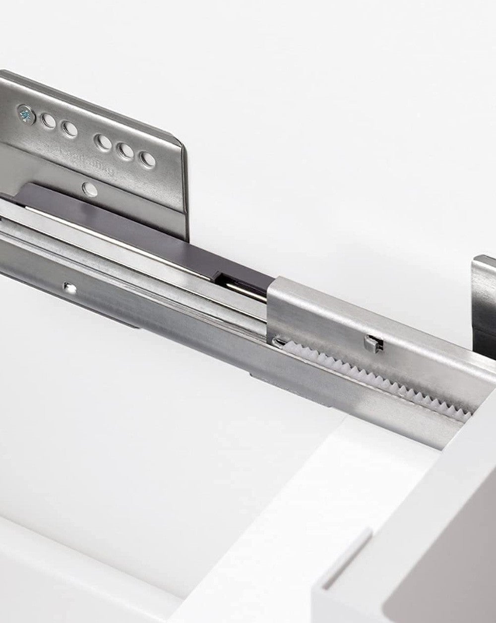 Armadio da bagno montato a pavimento con lavandino in ceramica | 120cm (2 seni) | 2 cassetti con chiusura imbottita e organizzatore | Bianco lucido - 6