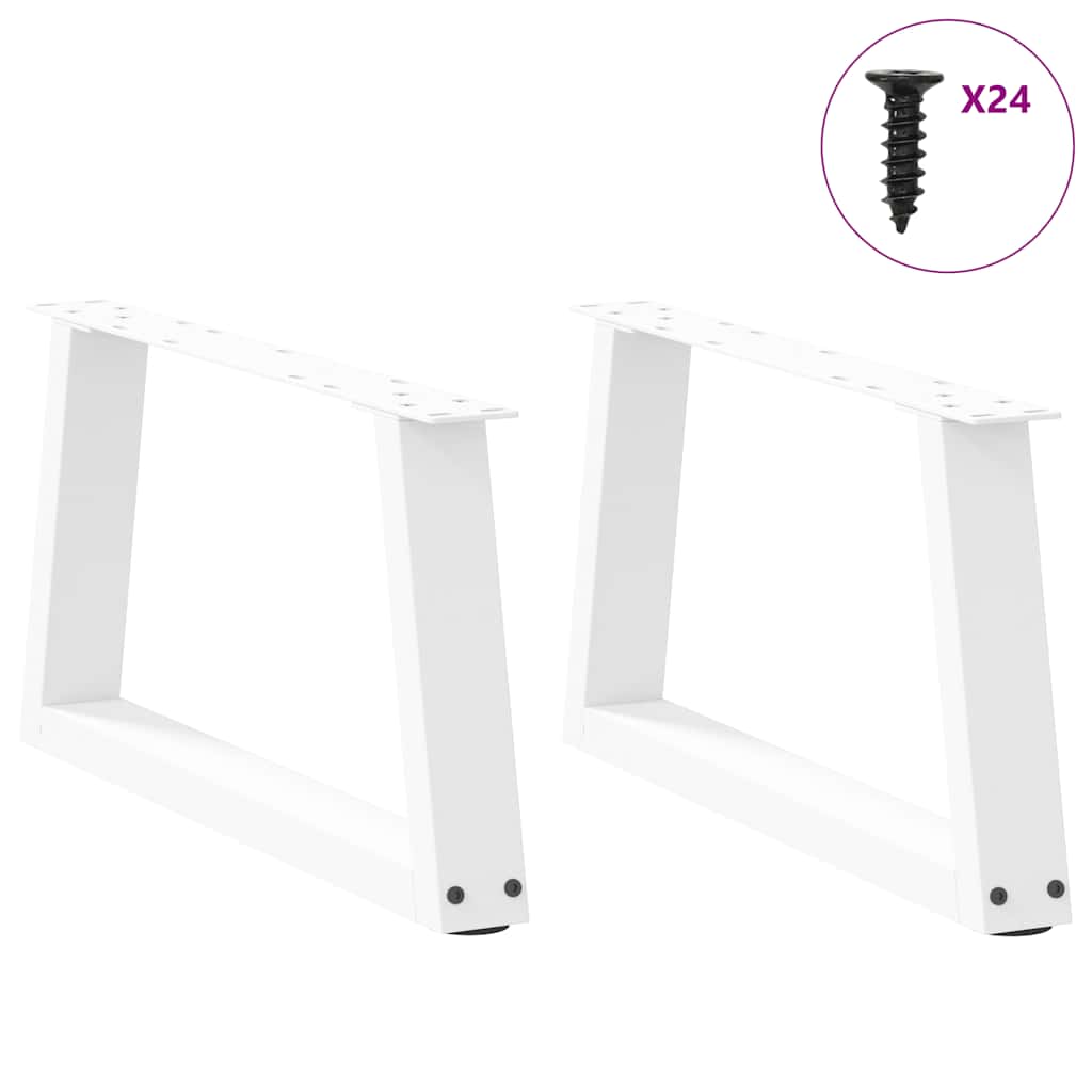 Pernas para mesa de jantar formato V 2 peças brancas 70x(30-31,3) cm - COMFORTXL - 3