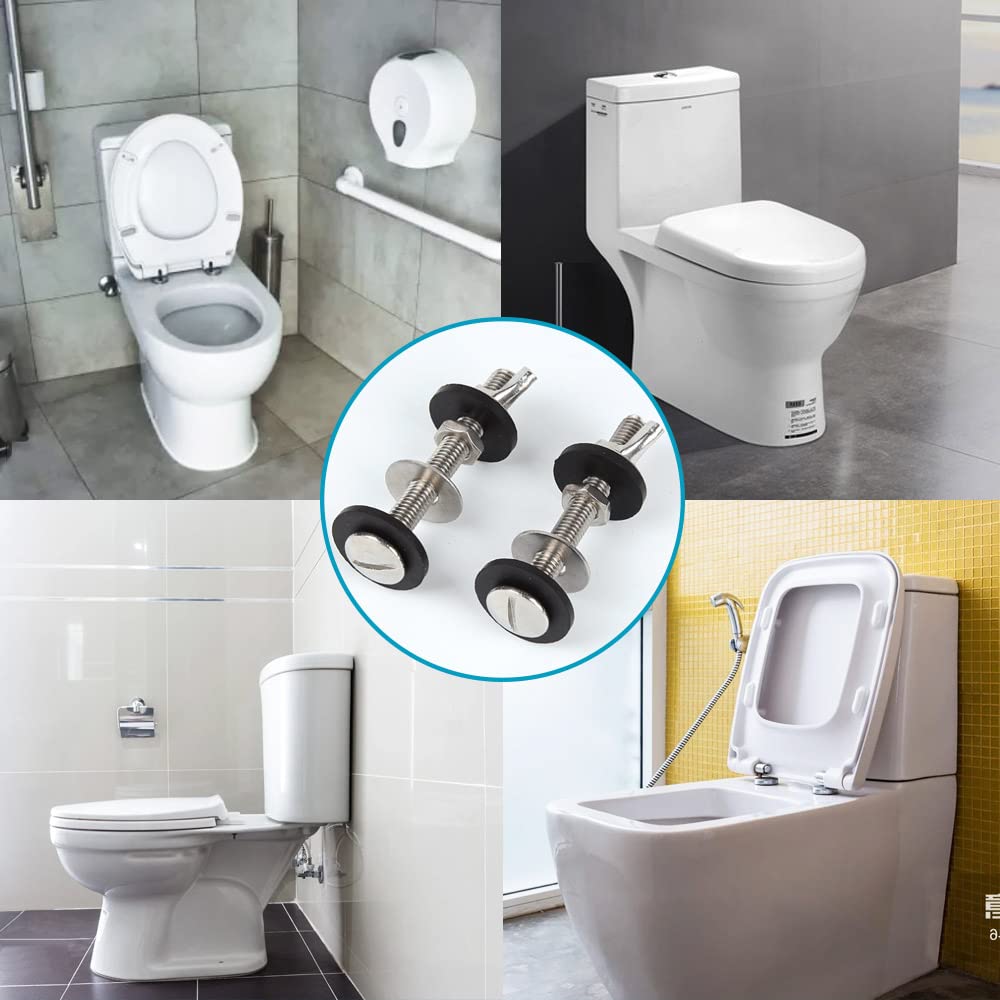 2 PCS Kits de Boulon de Réservoir de Toilette Fixation Réservoir WC Boulons de Réservoir de Chasse d'Eau Boulons de Réservoir à Cuvette Kit - 5