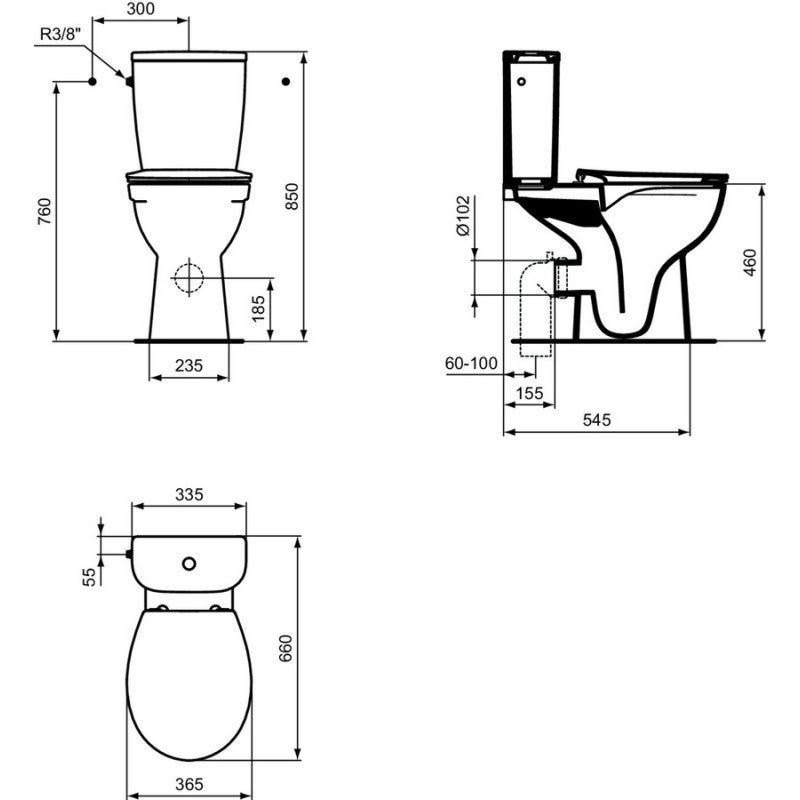 Pack WC ULYSSE sans bride surélevé PMR PORCHER P026901 - 2