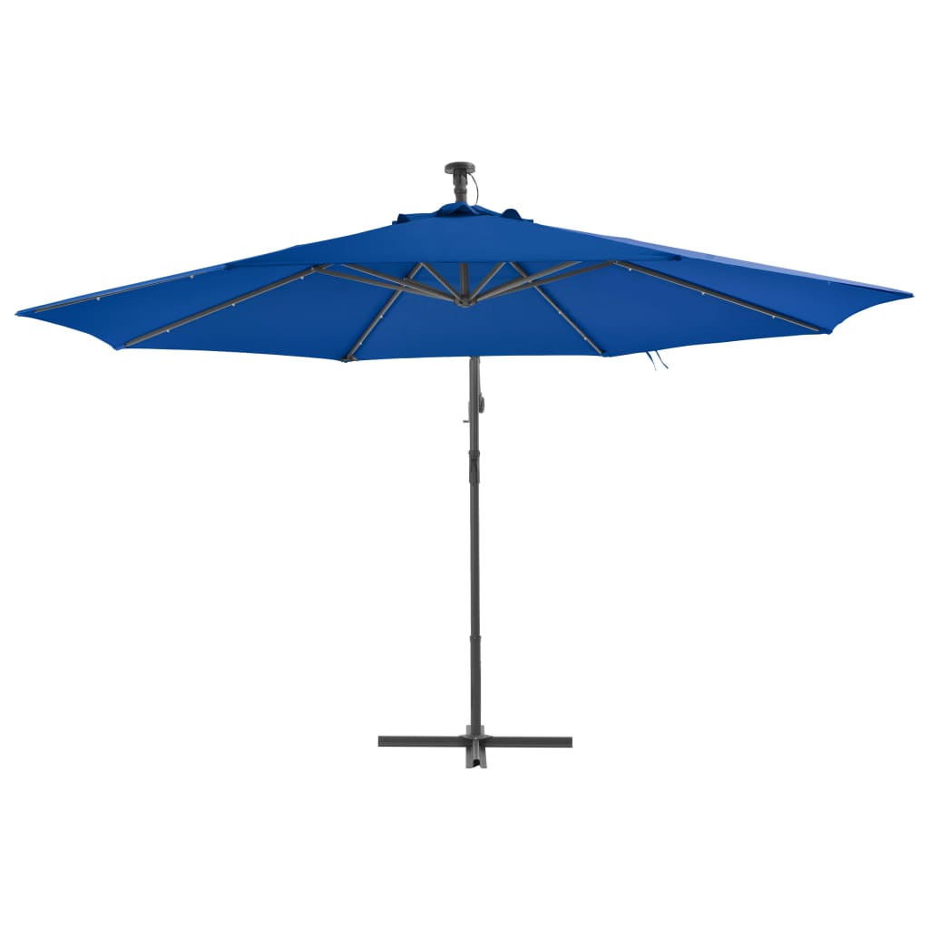 Parasol déporté avec mât en aluminium 350cm Bleu - 3