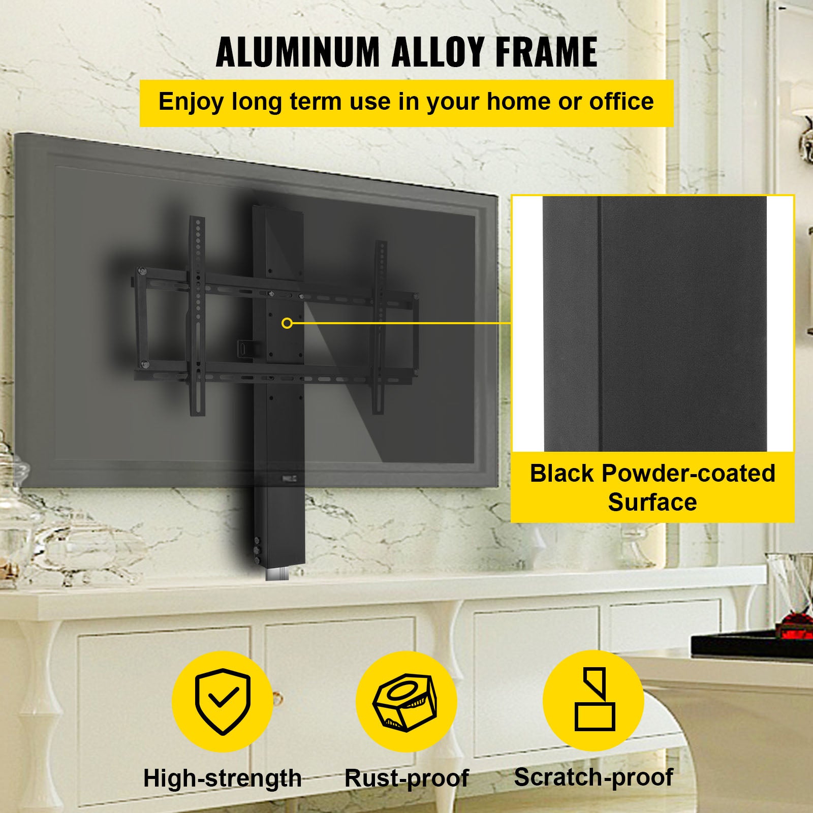 Support élévateur motorisé pour TV,SucceBuy support électrique pour TV à écran plat 26« -60 » LCD/LED/OLED Plasma,levage automatique,noir - 7