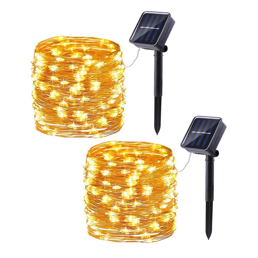 Solarne lampki dekoracyjne x stopy trybów wodoodporne LED lampki solarne drutu miedzianego bajkowe lampki dekoracyjne patio ogrodu drzwi ciepła biel