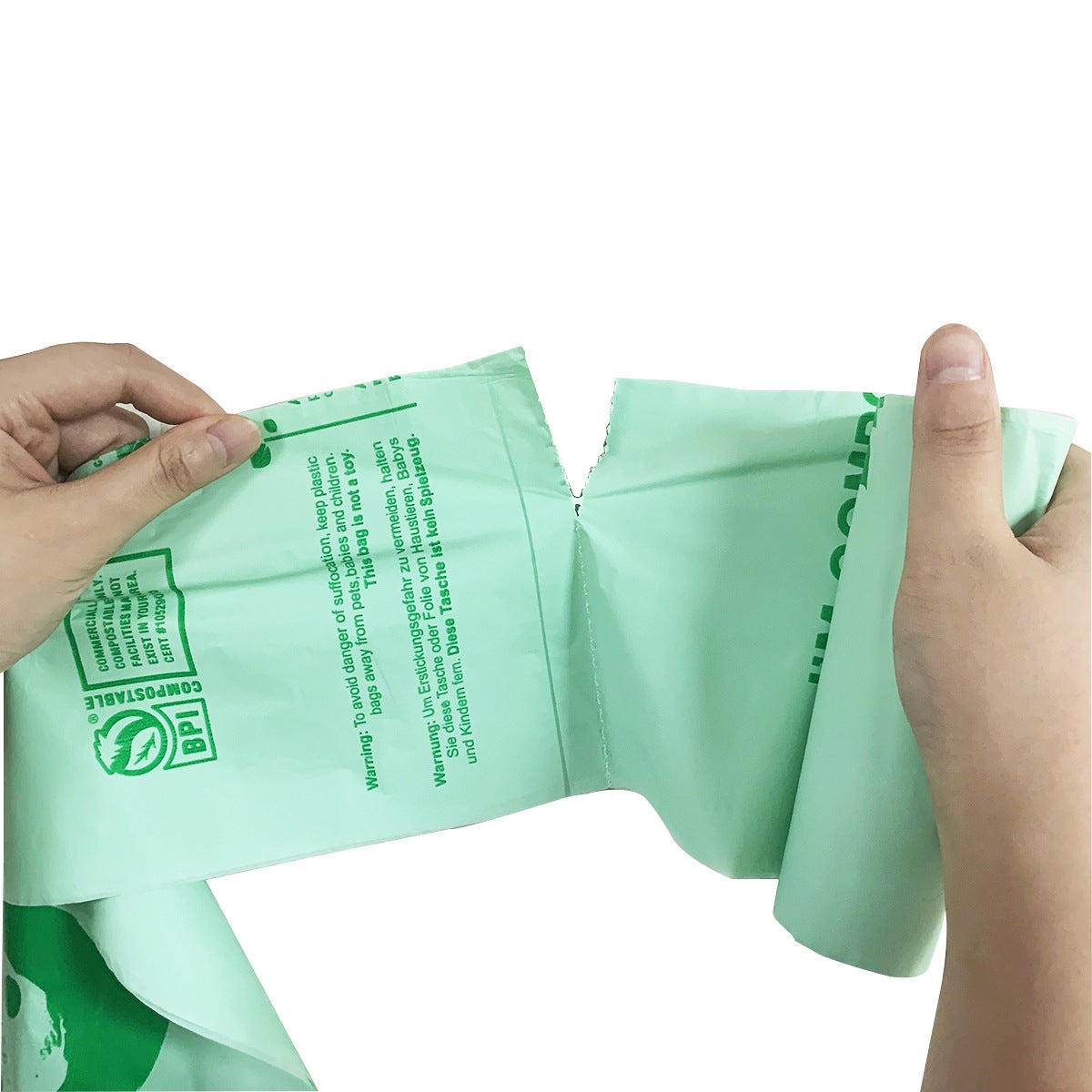 Rouleau de 50 sacs à déchets en PLA - 8L, amidon de maïs bio, sacs à déchets compostables à plat pour la cuisine et le ménage - 4