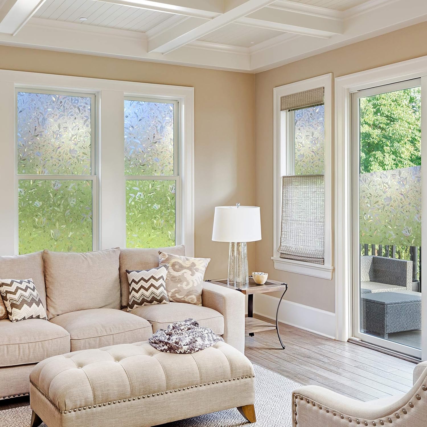 2 sztuki folii szklanej 3D Tulip, samoprzylepna folia okienna, dekoracyjna naklejka na okno, 60 x 200 cm - 3