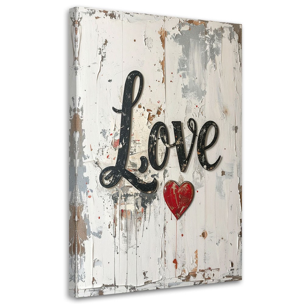 Obraz do salonu sypialni biura loftu, Napis Love w stylu vintage 60x90