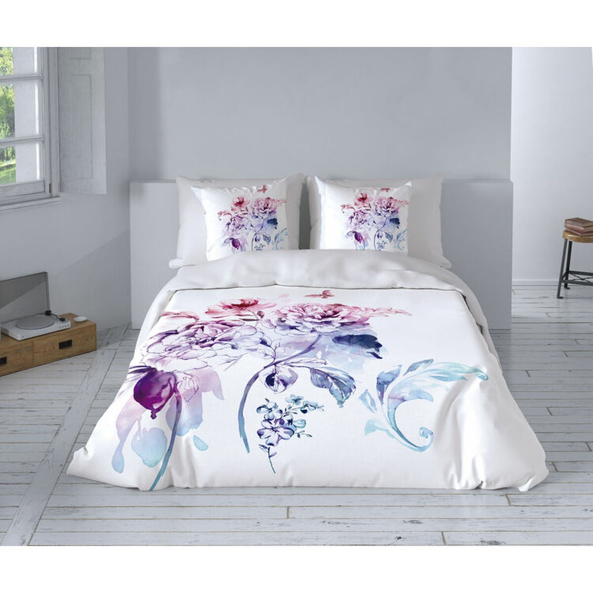 Juego de funda nórdica hosteline kobe azul cama de 135 3 piezas