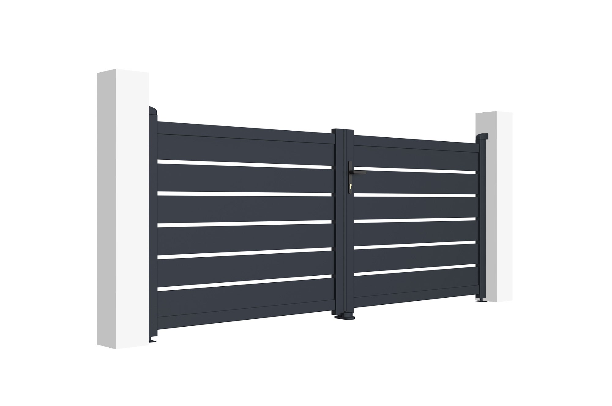 Portail battant 3m VOGEL H.120cm aluminium gris - 3