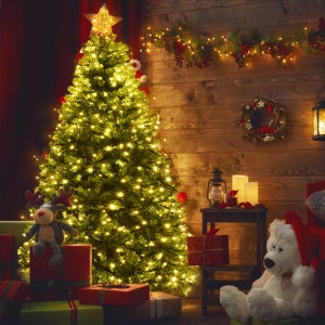 Sapin De Noël Artificiel Lumineux 120 CM, LED Lumière 4 Couleurs Et Blanche Chaude, 11 Modes D Vert 93407499