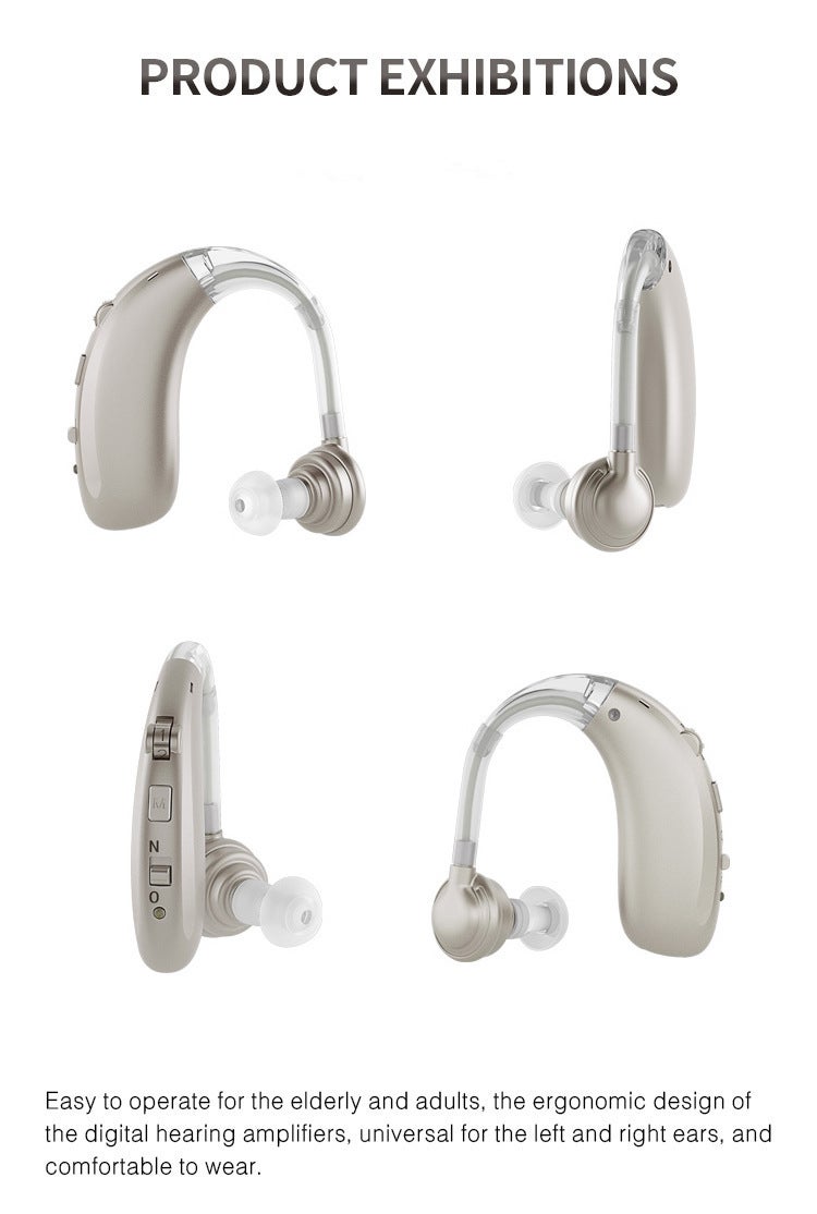 Amplificateur auditif contour d'oreille rechargeable par USB avec réduction du bruit, bleu - 7