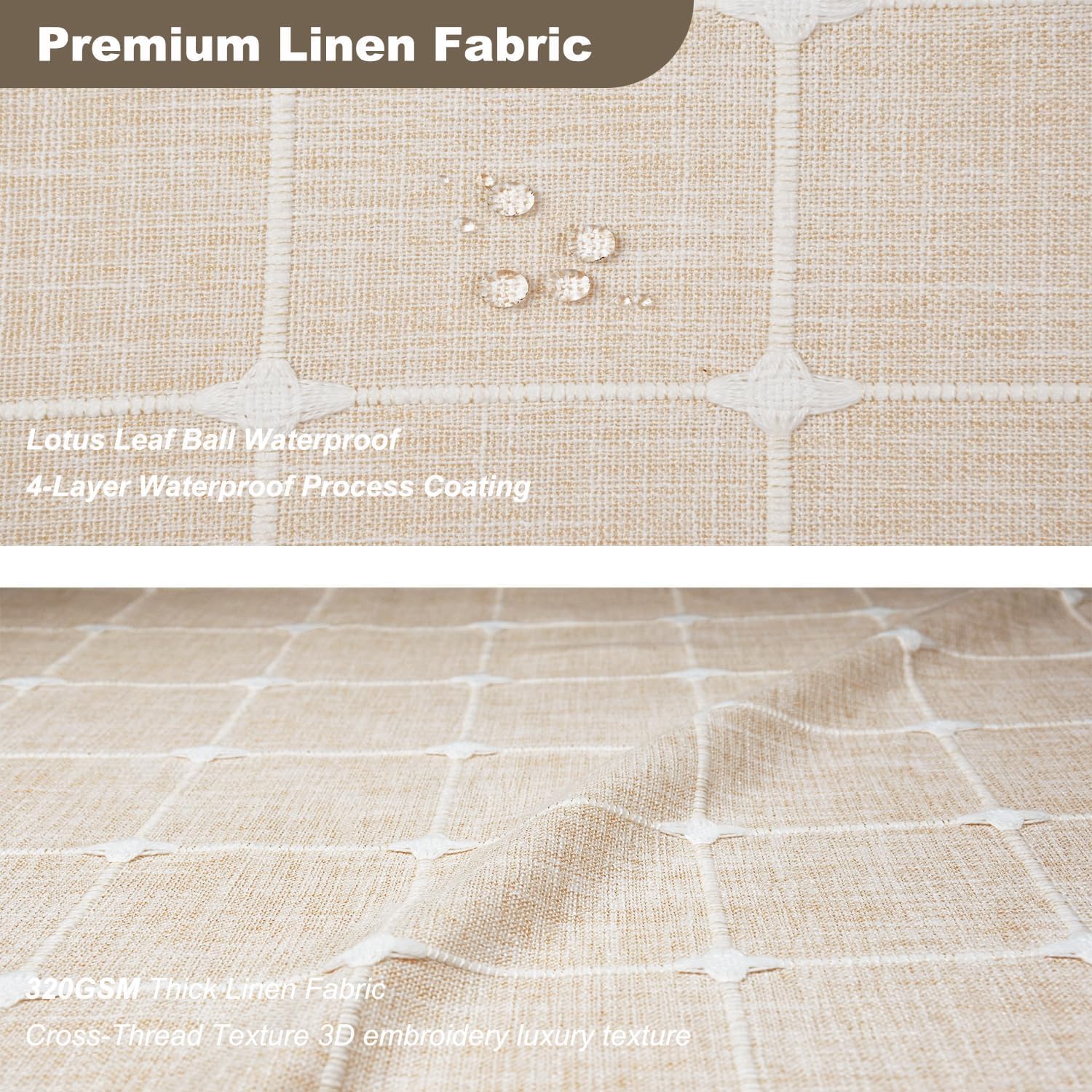 Rideau de Douche Bohème à Carreaux 90x180 cm – Lin et Polyester, Pompons Décoratifs, 12 Crochets Offerts - 4