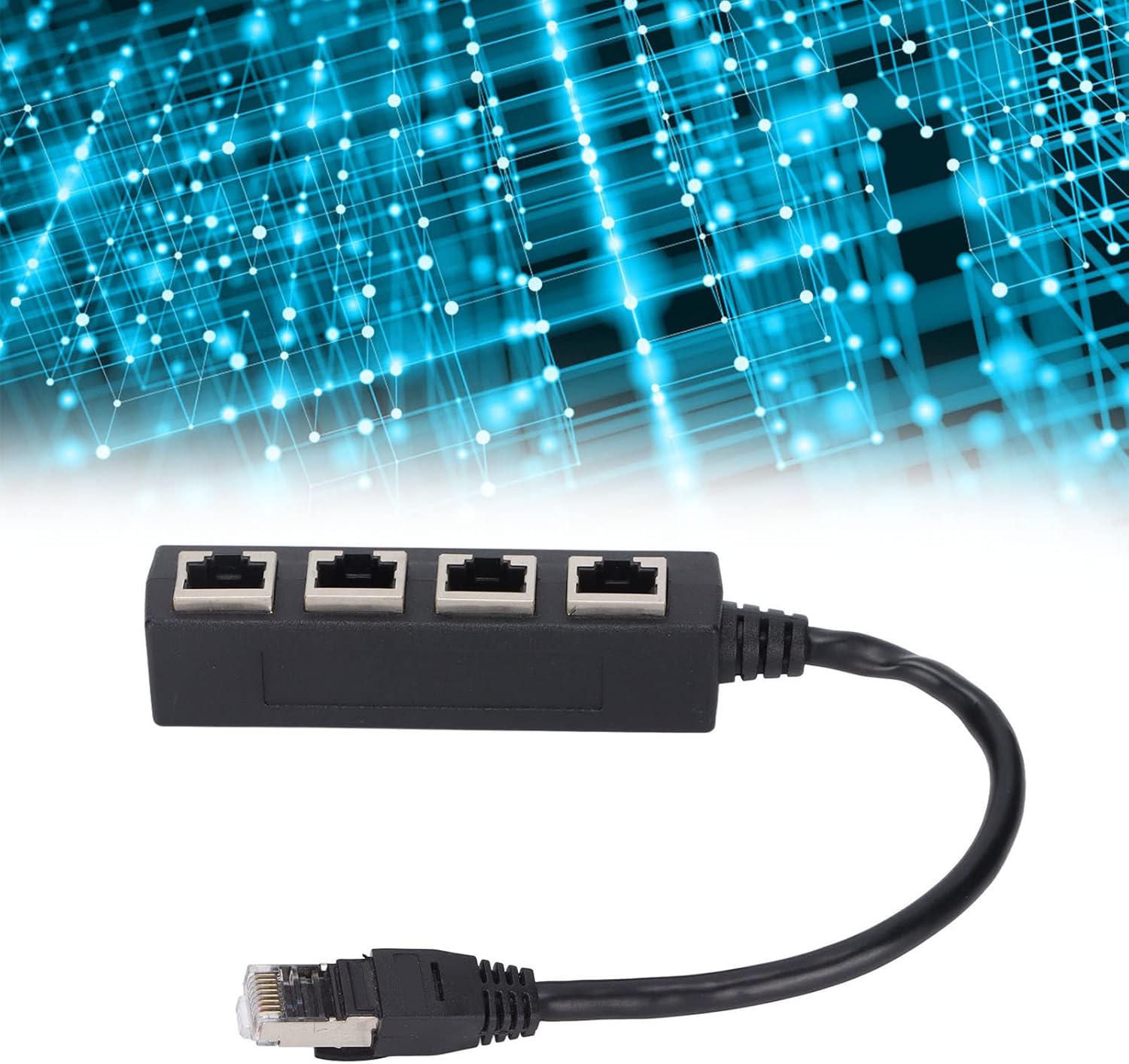 Adaptateur Répartiteur RJ45, Répartiteur Ethernet 1 à 4 Adaptateur Réseau Répartiteur LAN Cat 7 Câble Adaptateur de Connecteur de Prise Ethernet - 2