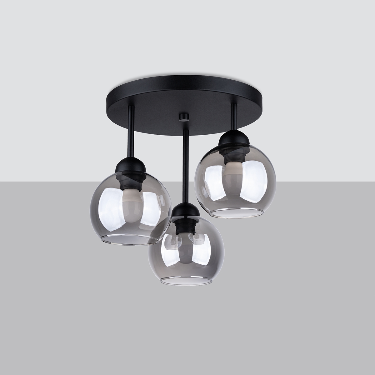 Żyrandol ZELARO 3 czarny LED 4000K - 35x35x35cm Sollux