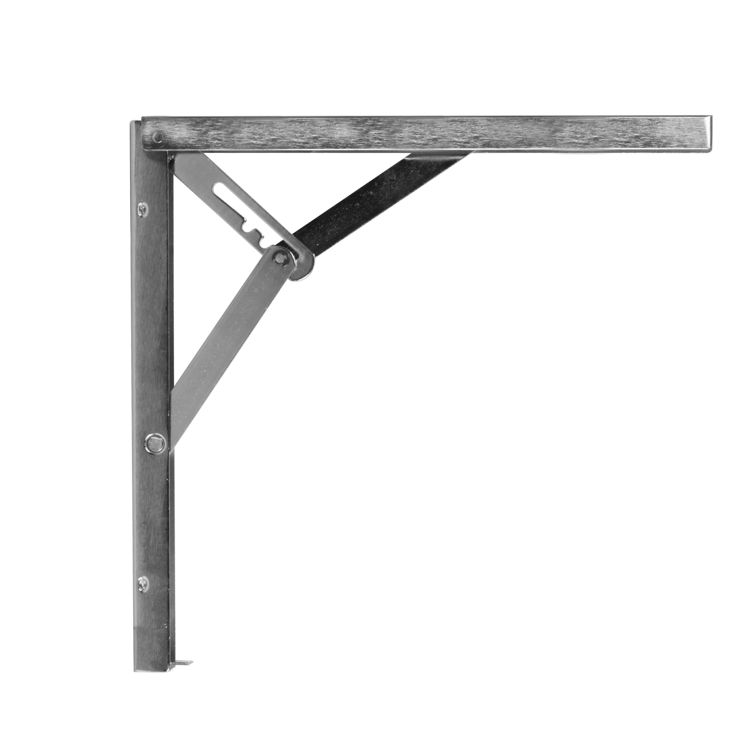 REI | Support pliable 1489 | Support d'étagère murale pliable | 203 mm | Acier chromé poli | 40 kg - 3