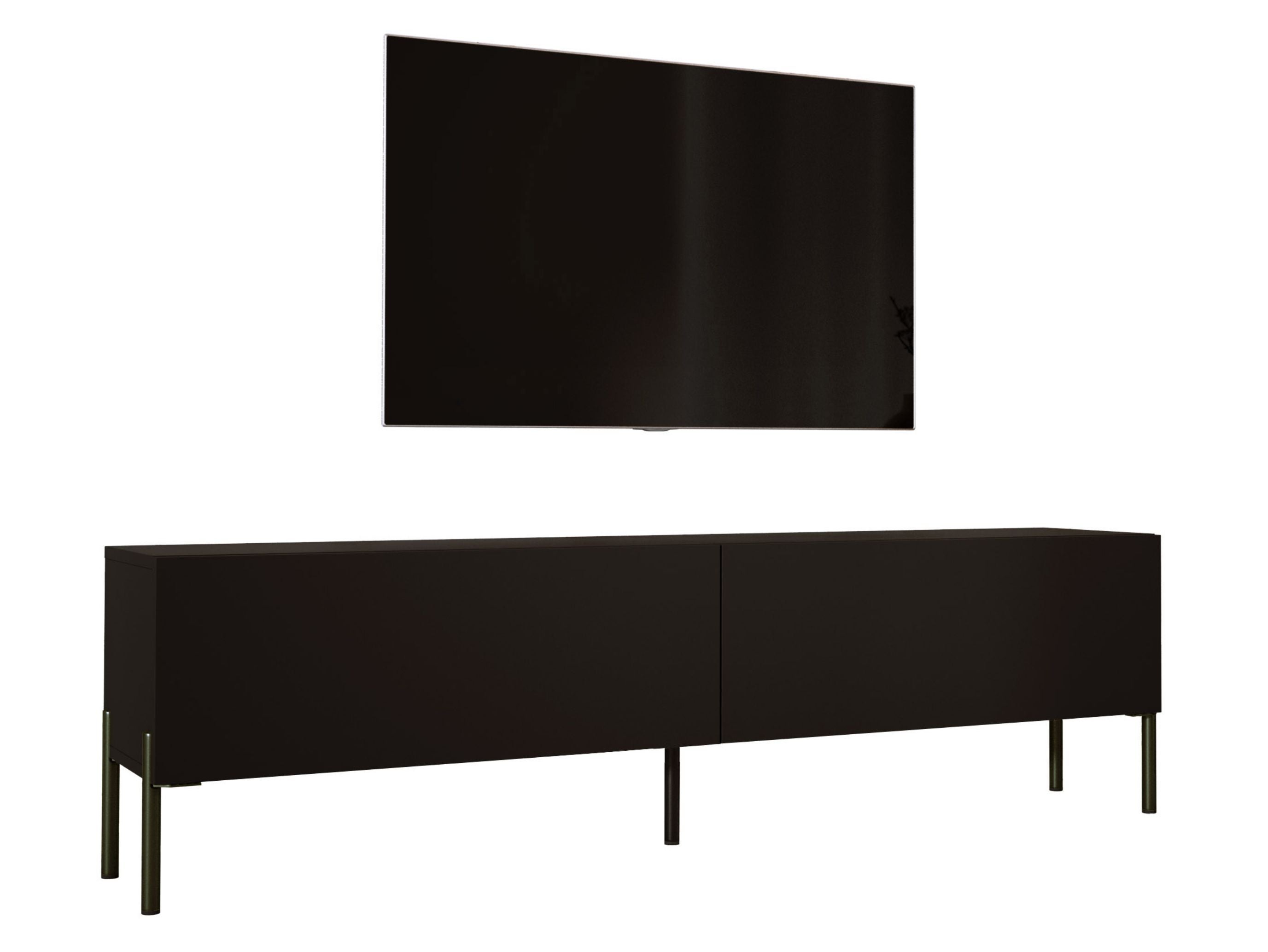 Szafka RTV : Czarny Matowy, czarne nogi, 170 x 32 x 52 cm
