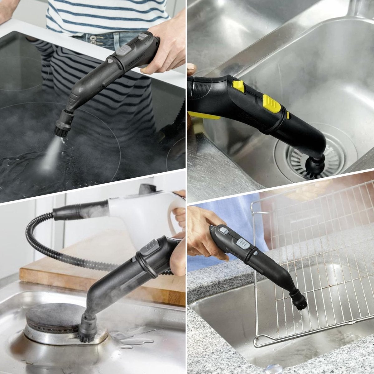 Paquet de 12 adapté aux accessoires pour nettoyeur vapeur Kärcher Easyfix SC1 SC2 SC3 SC4 SC5 - Set de buses à brosse ronde - Pièces de rechange pour - 6